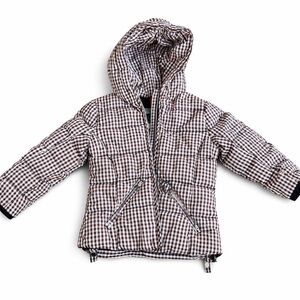 Bogner Kids Checkered Puffer Jacket - Brown and Pink